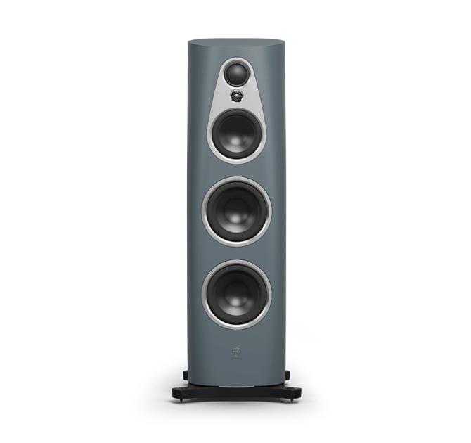 Linn 360 Speaker in the Clydebuilt colour which is a blue/grey shade