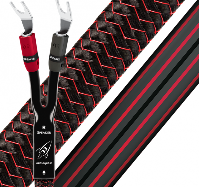 AudioQuest Rocket 33 Speaker Cable - 3.0m, Multi-Spade, Multi-Spade