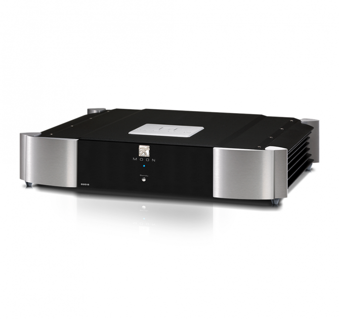 Moon 820S External Power Supply in black and silver.