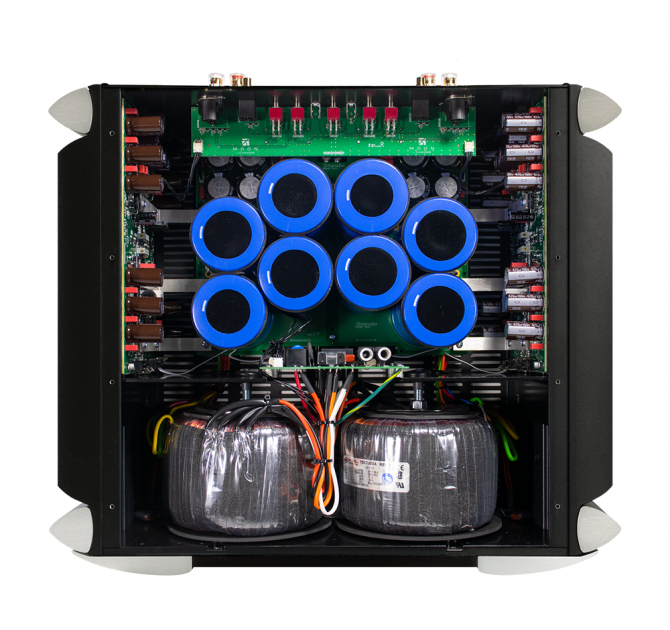 Moon 860A v2 Dual Mono Reference Two-Channel Power Amplifier inside circuitry.
