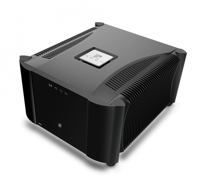 Moon 888 Mono Power Amp in black.