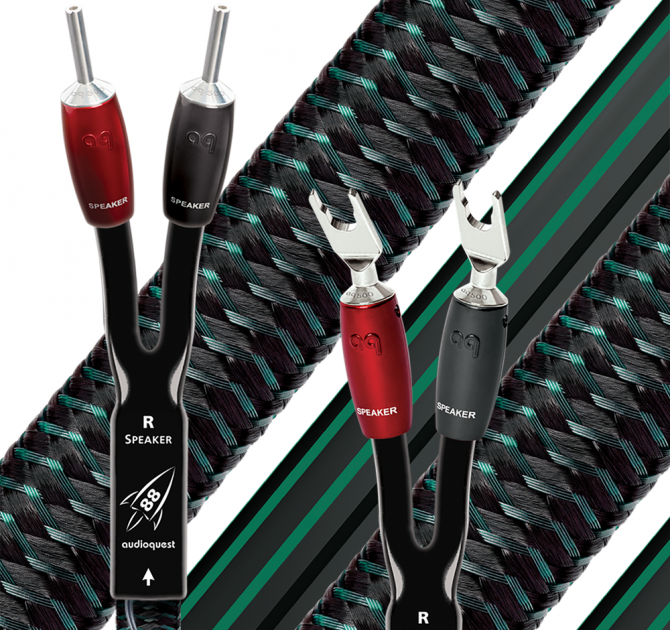 AudioQuest Rocket 88 Speaker Cable - 4.0m, Multi-Spade, Banana Plug