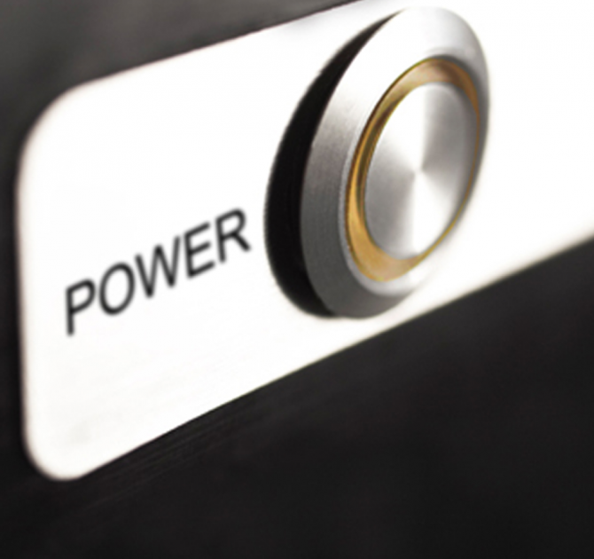 Synthesis Action A50 Taurus Amplifier power button view