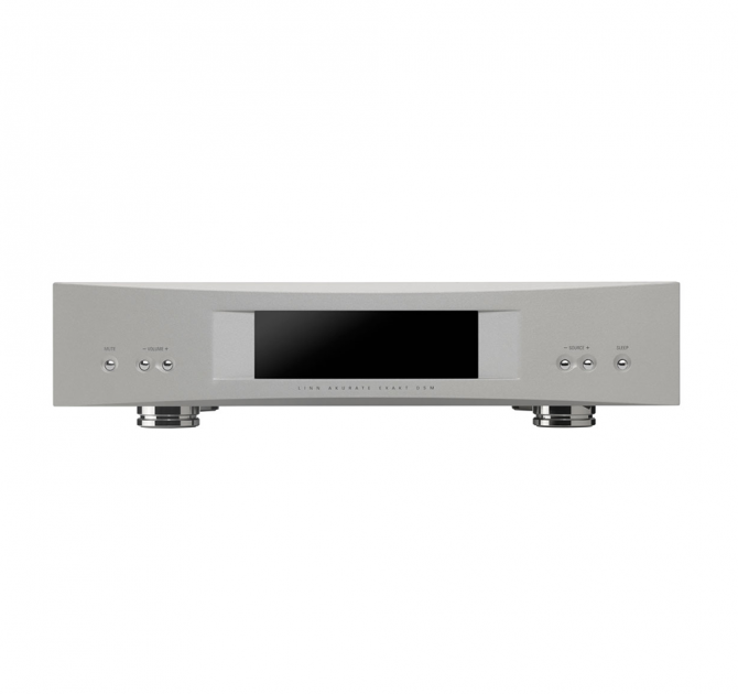 Linn Akurate DSM in silver, front view.