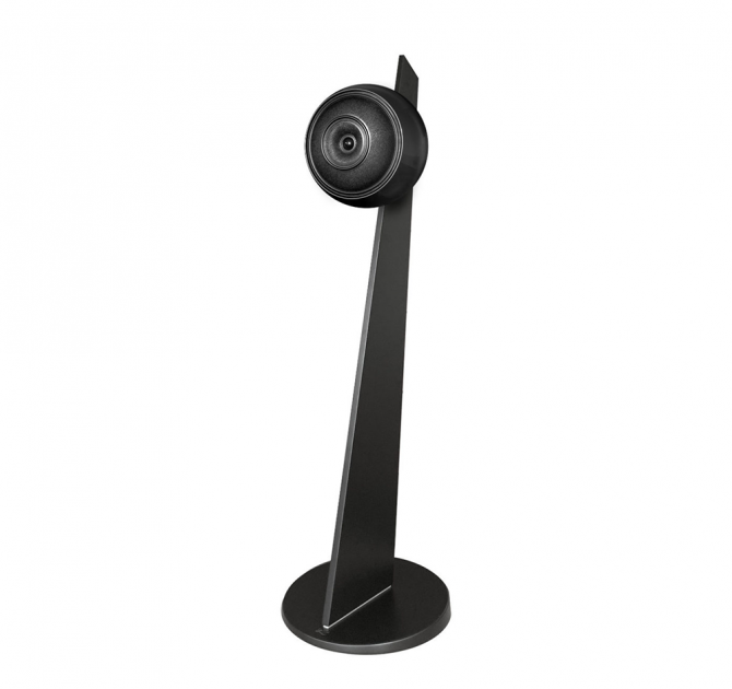 Cabasse Baltic 5 Sub System (on stand) in black.  One speaker on a black stand.
