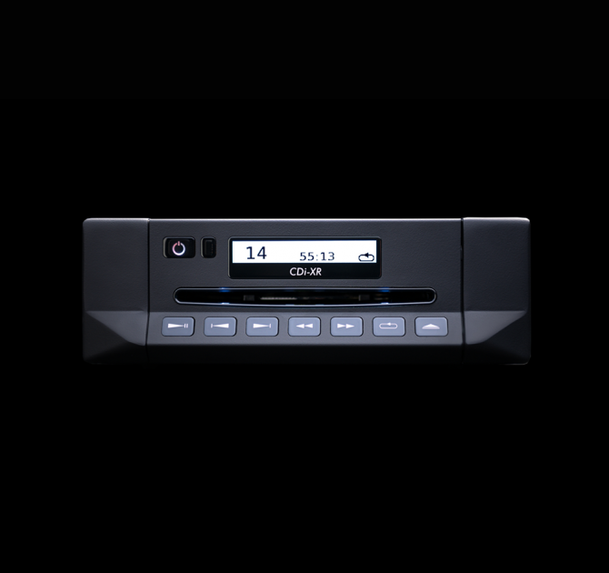 Cyrus CDi-XR Integrated CD Player front view on black background