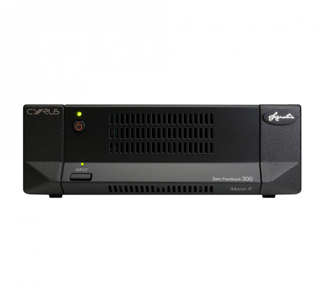 Cyrus Mono X 300 mono power amplifier front view.