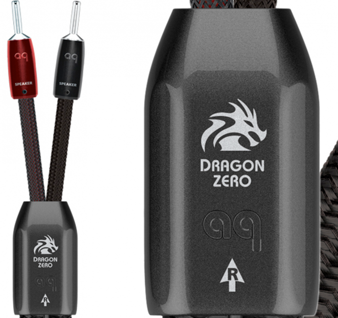 AudioQuest Dragon ZERO Speaker Cable showing a close-up