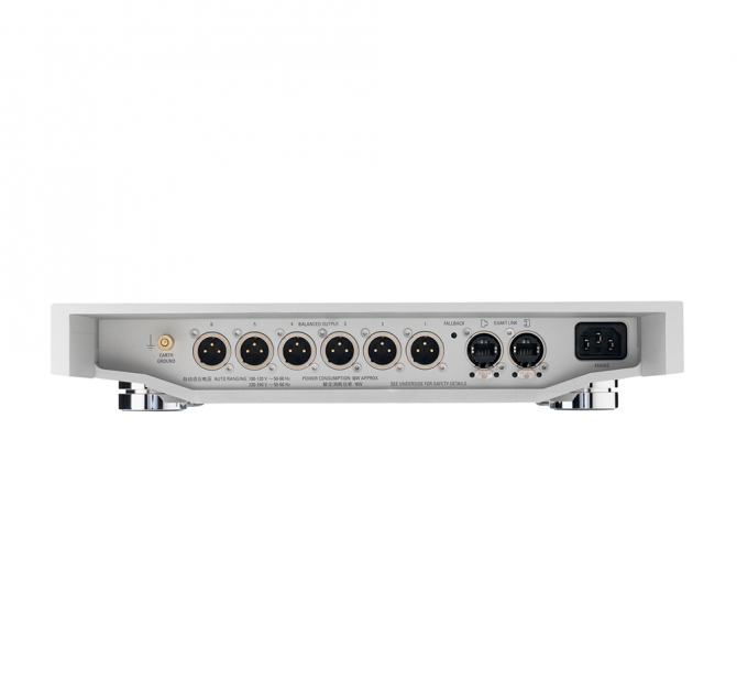 Linn Klimax ExaktBox in silver rear view.