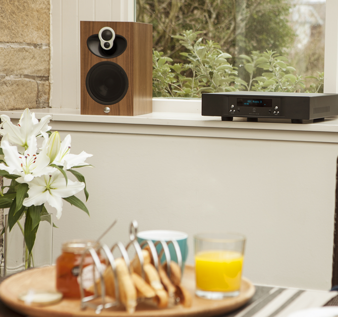 Linn Majik 109 Loud Speaker on a window sill.