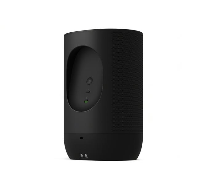 side and back view of a black SONOS Move 2 Loudspeaker