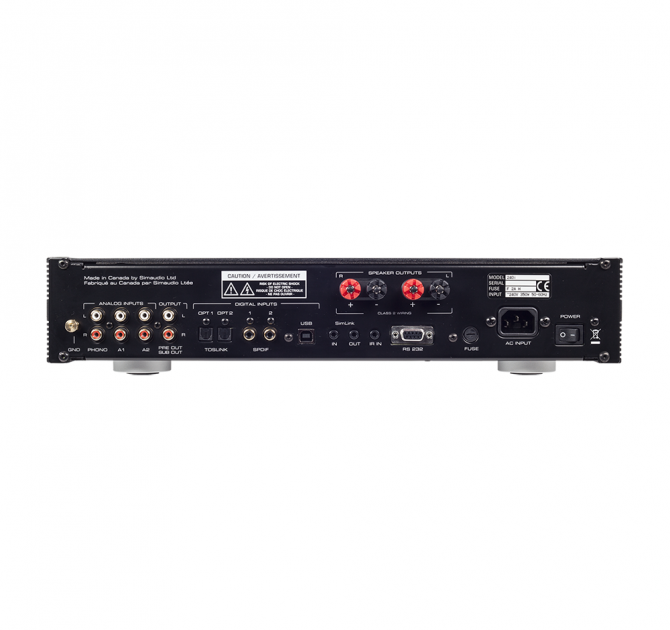MOON 240i Stereo Integrated Amplifier rear view.