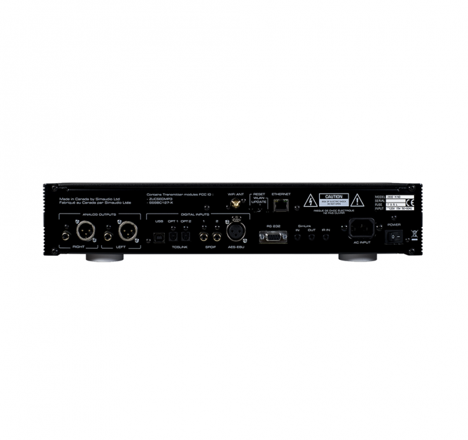 Moon 280D MiND2 Streaming DAC rear view.