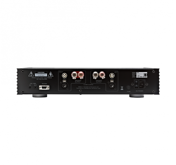 Moon 330A Stereo Balanced Power Amplifier rear view.