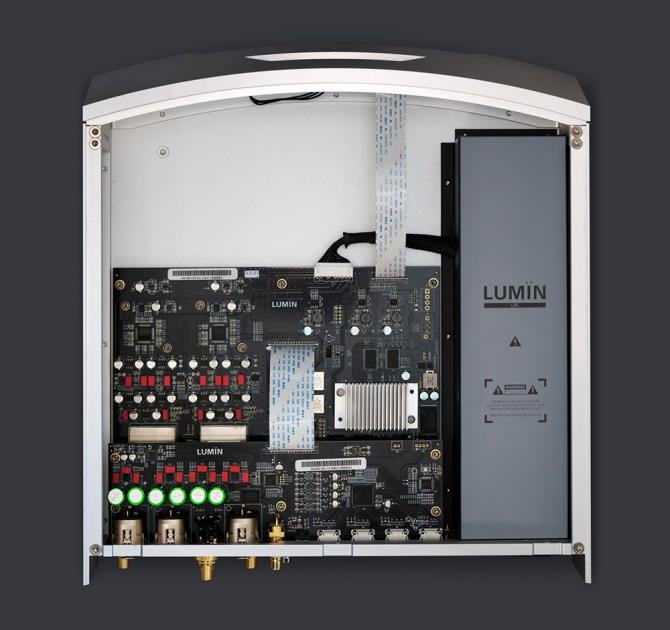 Lumin P1 in silver.  View of the inside seen from the top.