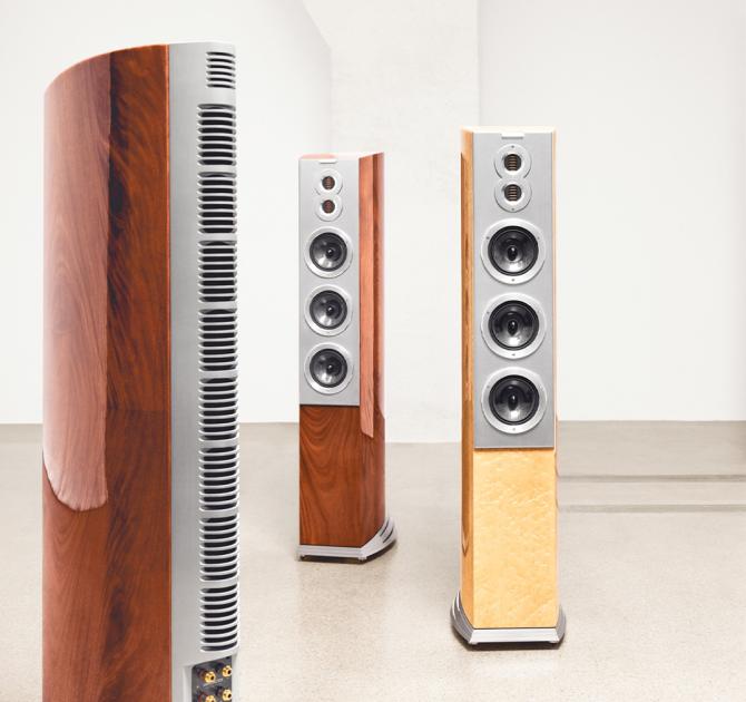 Three Audiovector R10 Arreté Loudspeakers - on in each finish