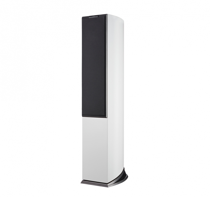 Audiovector R3 Signature in white silk grille on