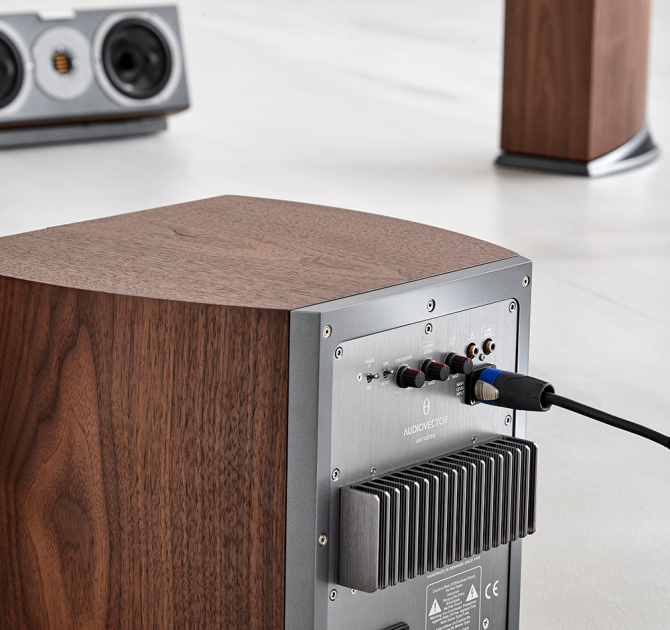 Audiovector R Sub in Italian Walnut rear view
