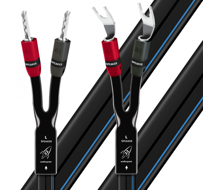 AudioQuest Rocket 22 Speaker Cable - 2.0m, Multi-Spade, Banana Plug