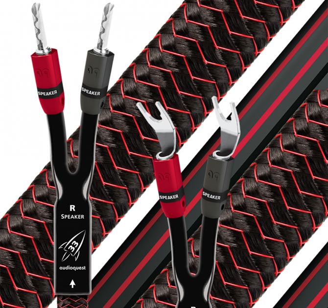 AudioQuest Rocket 33 Speaker Cable - 3.0m, Multi-Spade, Banana Plug
