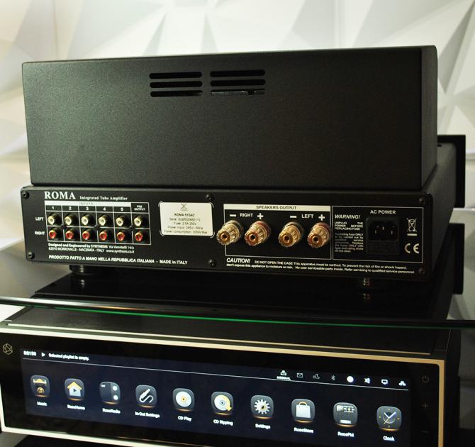 View of the rear of the Synthesis Roma 510AC Amplifier