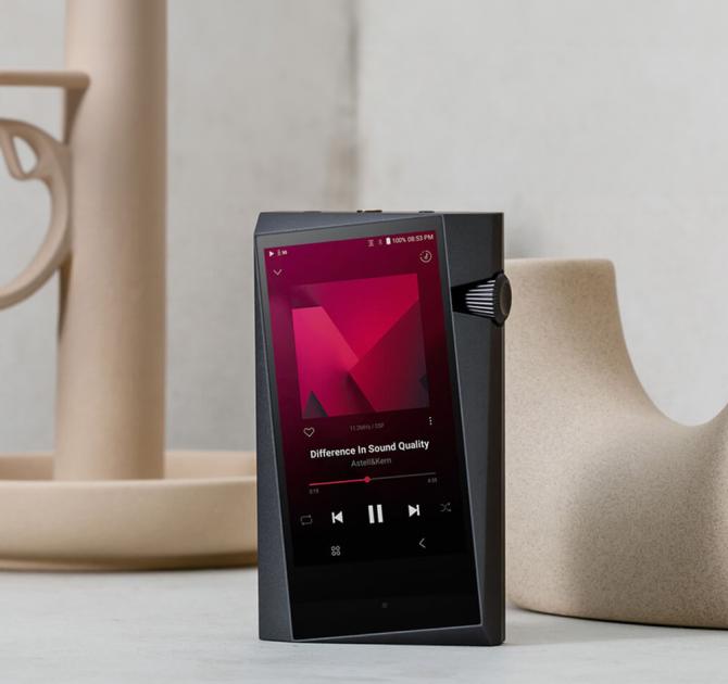Astell & Kern A&norma SR35 Portable Music Player standing on a table