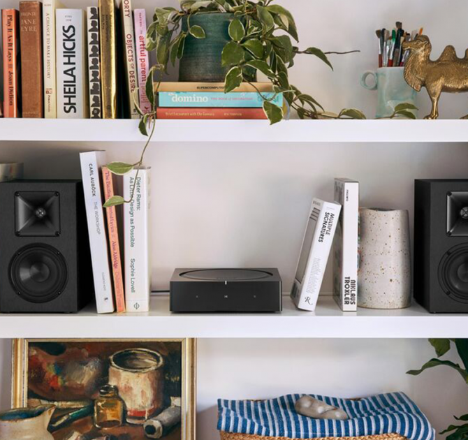 SONOS AMP on bookshelf