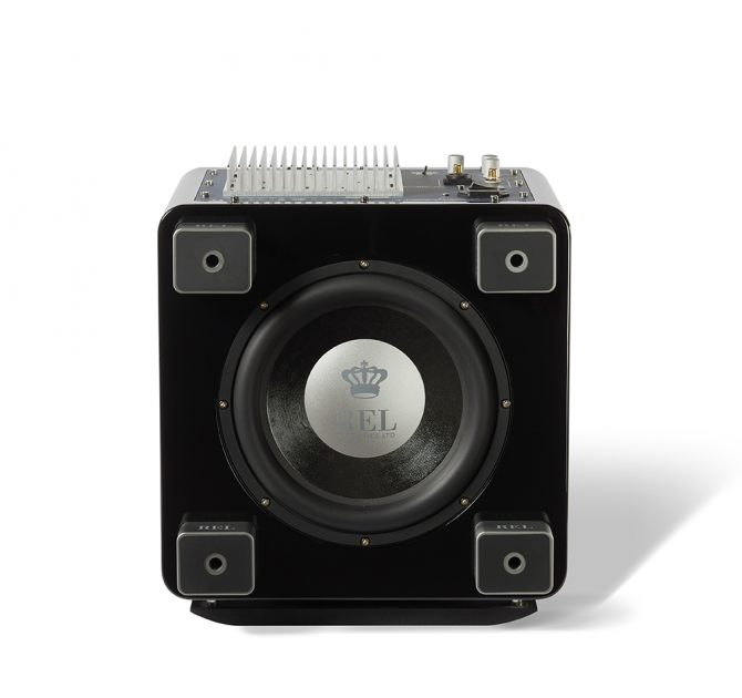 REL T/7x Sub-woofer in black bottom view