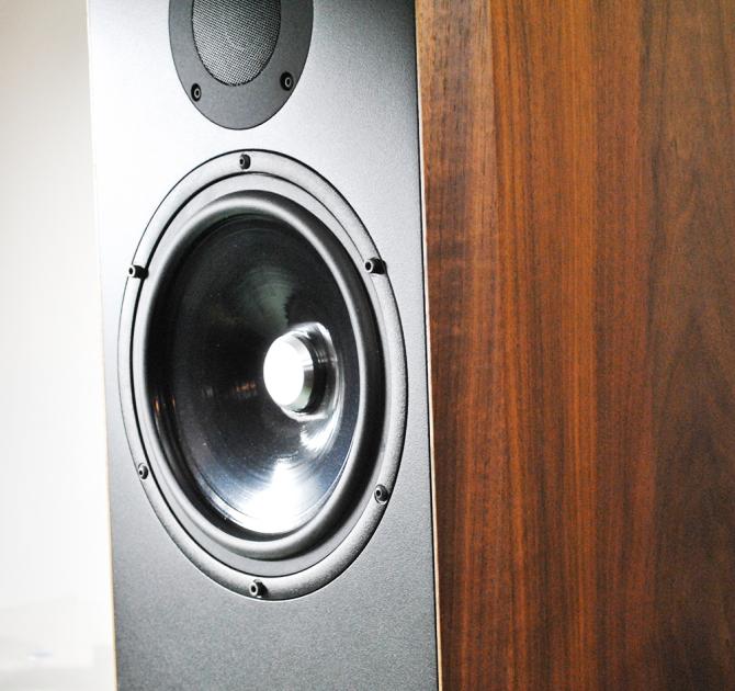 A close up of the Kudos Titan 707 speaker we have in our showroom.