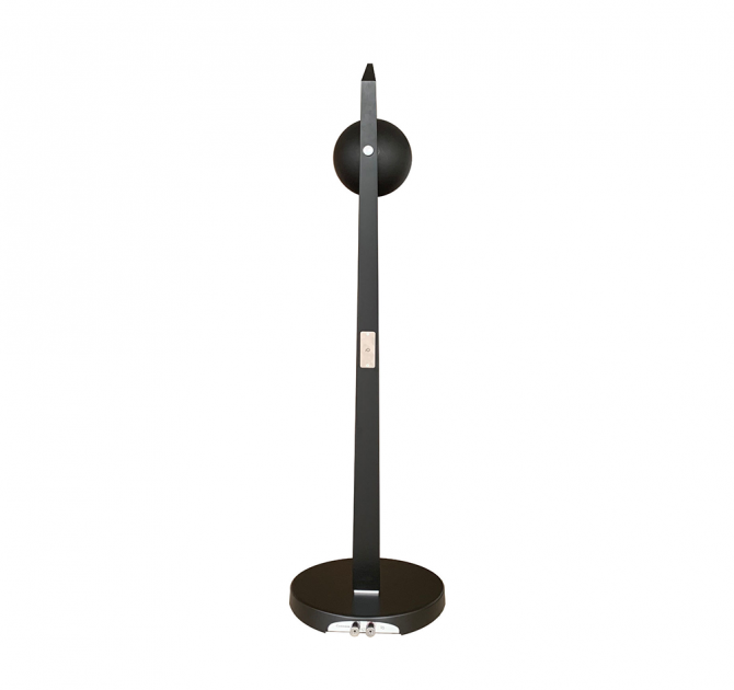 Cabasse iO3 Loudspeaker on stand in black.  Rear view.
