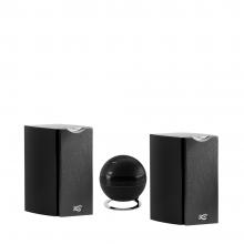A pair of Cabasse Minorca Loudspeakers with a Cabasse Pearl Sub