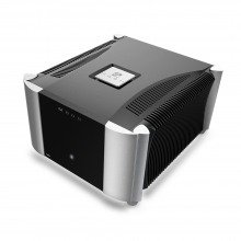 Moon 888 Mono Power Amp in silver and black.