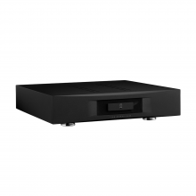Linn Akurate 4200 in black front, side and top view.