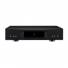 Linn Akurate DS in black, front and top view.
