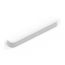 SONOS Beam (Gen 2) in white on the diagonal - top right angled to bottom left.