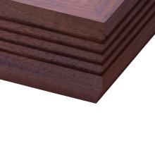 the corner of a rosenut fluted plinth