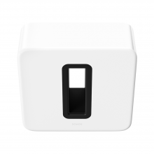 SONOS Sub in white, front and top view