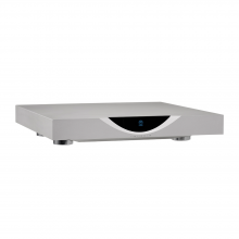 Linn Klimax DSM in silver, top, side and front view.
