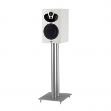 Linn Majik 109 Stand in silver with a Linn Majik 109 speaker.