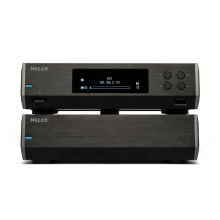 Melco N10/2 Digital Music Library in black.  One on top of the other.