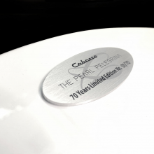 Cabasse Pearl Pelegrina Loudspeaker.  Close-up of the name plate.