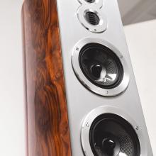Audiovector R10 Arreté Loudspeaker - view looking up a the front and side of the speaker