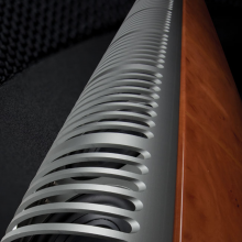 Audiovector R11 Arreté Loudspeaker in Madrona Burl.  View of the back grille
