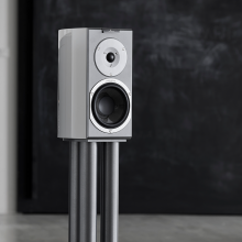 Audiovector R1 Signature in custom grey against a black background