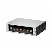 Rose RS-201E Streamer, DAC and amplifier front, side and top view