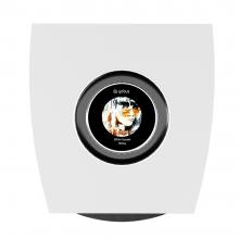 A pair of Cabasse Rialto Loudspeakers in white viewed from the top
