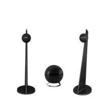 iO3 speakers on stands with the Pearl Sub - in black